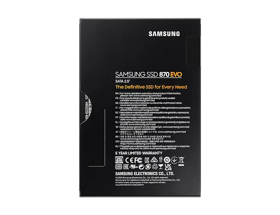 Накопитель SSD Samsung 870 EVO  MZ-77E250, 250Гб, MZ-77E250B/KR