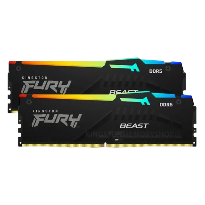 Оперативная память Kingston FURY Beast RGB, DDR5 SDRAM, 5600 МГц, 64Гб, KF556C40BBAK2-64
