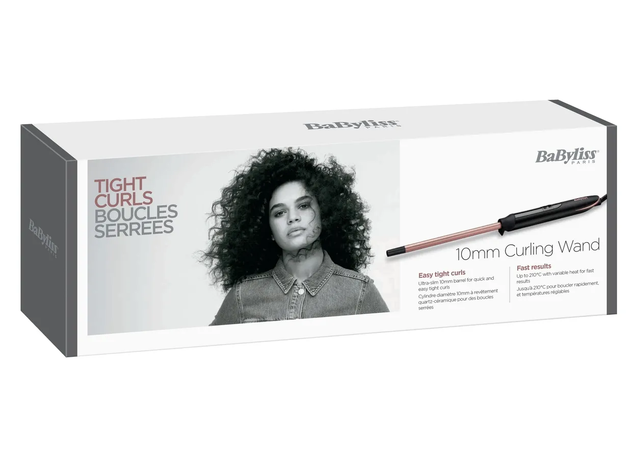 Ondulator de păr BaByliss Tight Curls Wand C449E, Negru | Roz