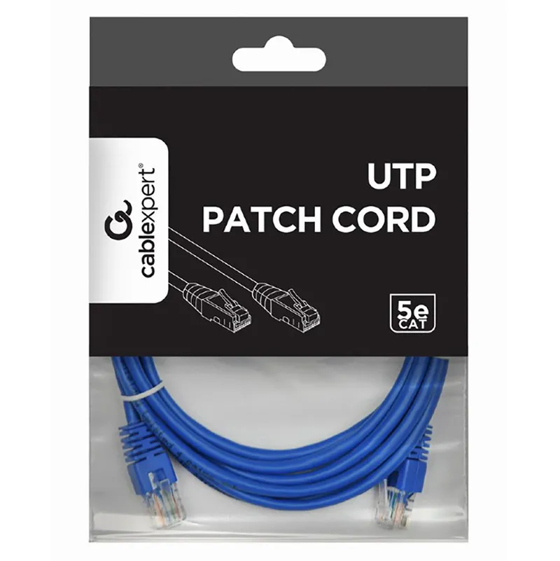Patch cord Cablexpert PP12-2M/B, CAT5e UTP, 2m, Albastru