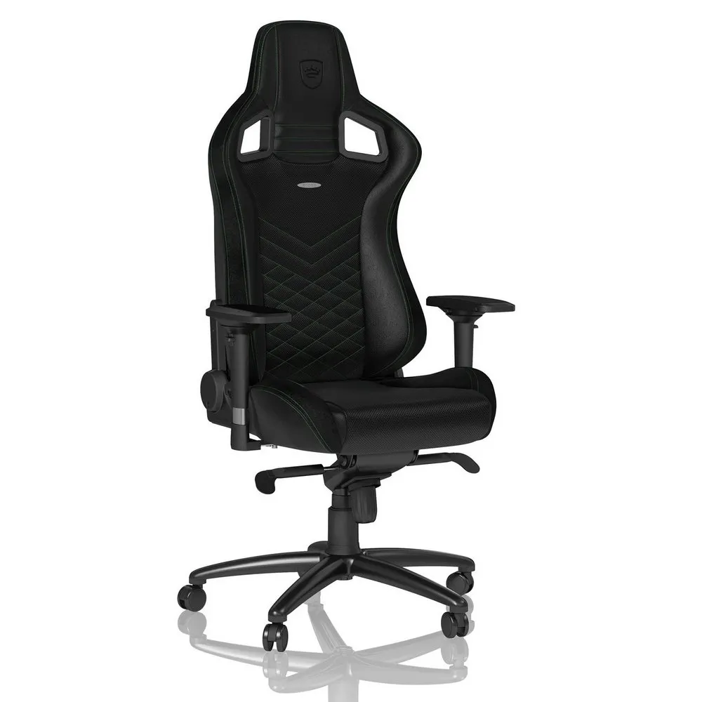 Scaun Gaming Noblechairs Epic, PU Piele, Negru/Verde