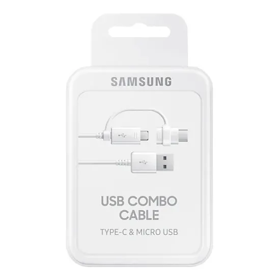 Cablu de încărcare Samsung EP-DG930DWEGRU, USB Type-A/Micro USB, USB Type-C, 1,5m, Alb