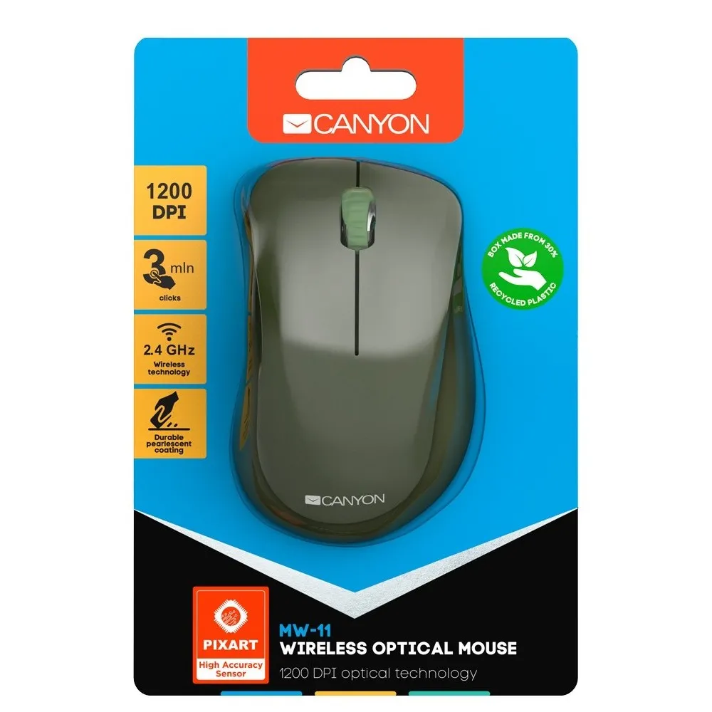 Беcпроводная мышь Canyon MW-11, Зелёный