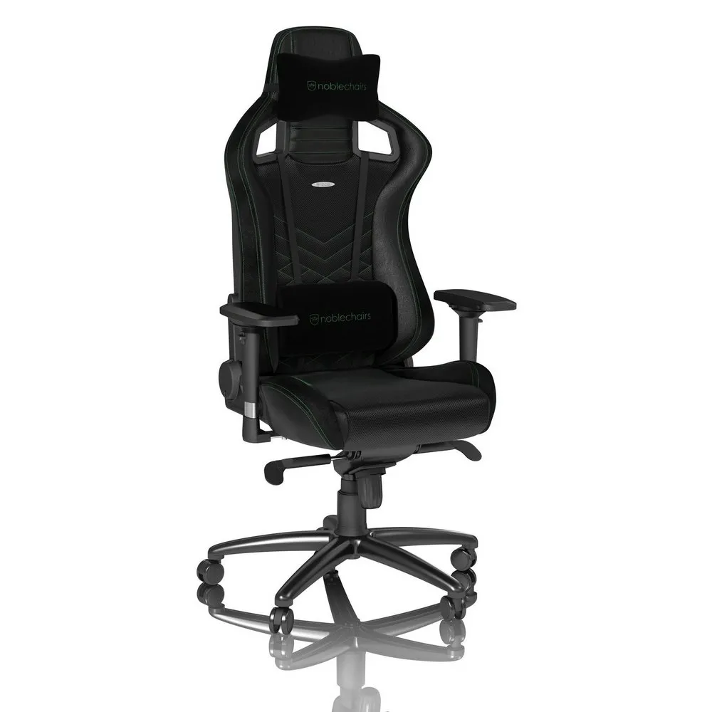 Scaun Gaming Noblechairs Epic, PU Piele, Negru/Verde