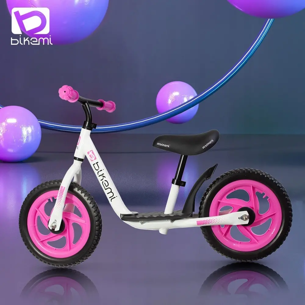 Bicicleta fara pedale| pentru copii JUMI (alb/roz)
