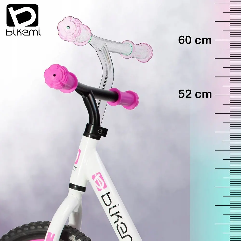 Bicicleta fara pedale| pentru copii JUMI (alb/roz)