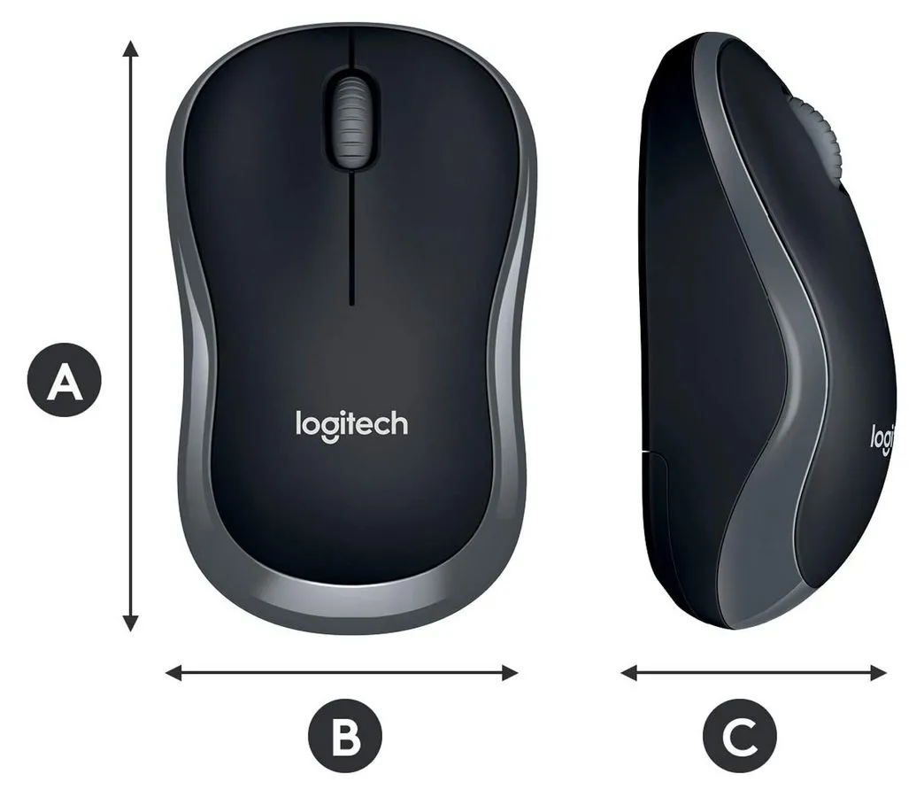Беcпроводная мышь Logitech M185, Серый