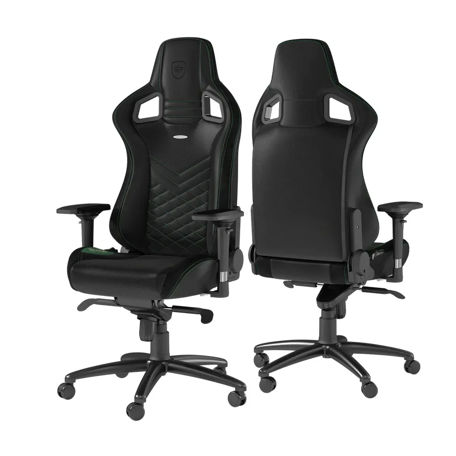Scaun Gaming Noblechairs Epic, PU Piele, Negru/Verde