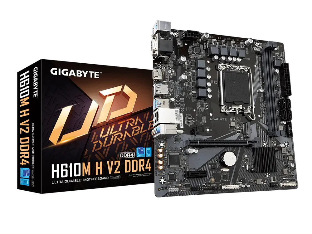 Материнская плата Gigabyte H610M H V2 DDR4, LGA1700, Intel H610, Micro-ATX