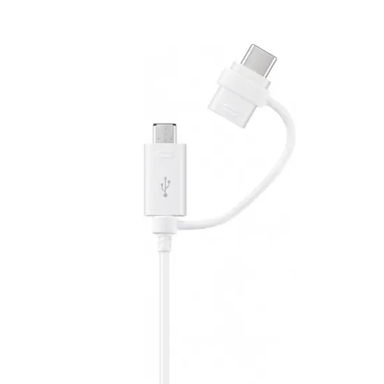 Cablu de încărcare Samsung EP-DG930DWEGRU, USB Type-A/Micro USB, USB Type-C, 1,5m, Alb