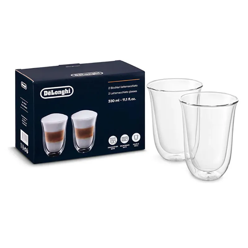 Стаканы для latte De'Longhi 330ml 2pcs, Прозрачный