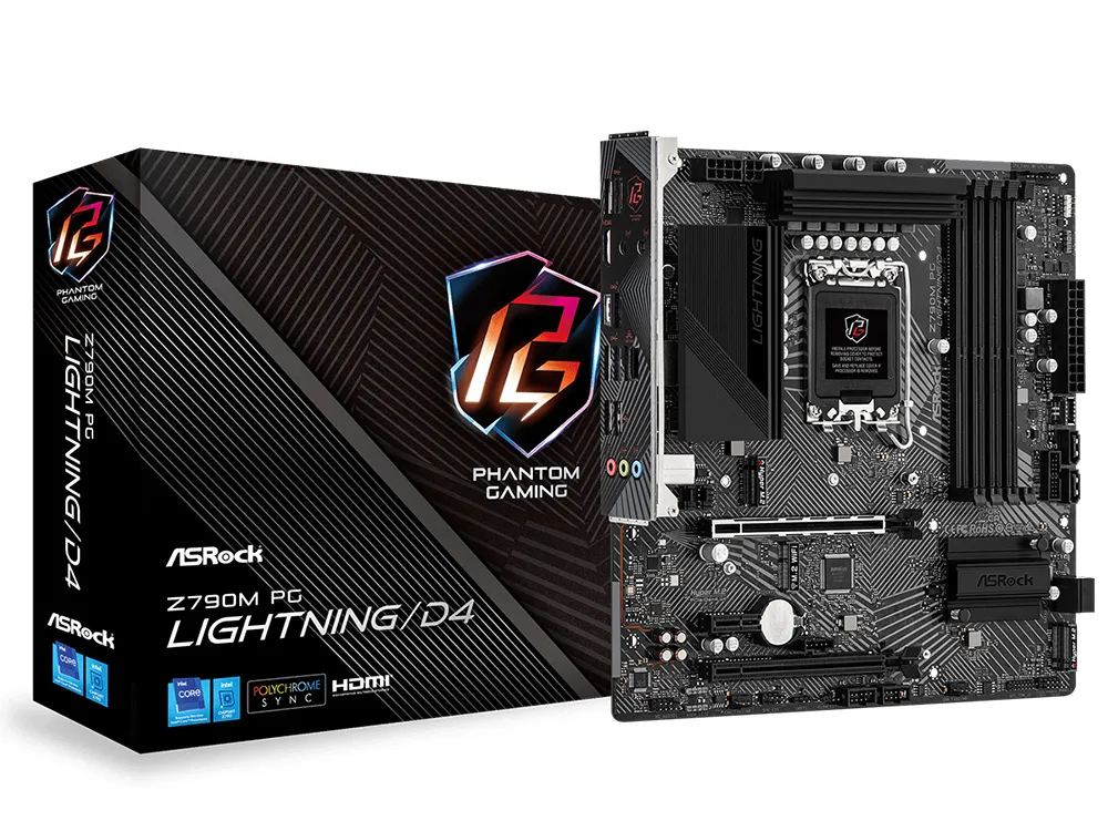 Материнская плата ASRock Z790M PG LIGHTNING/D4, LGA1700, Intel Z790, Micro-ATX