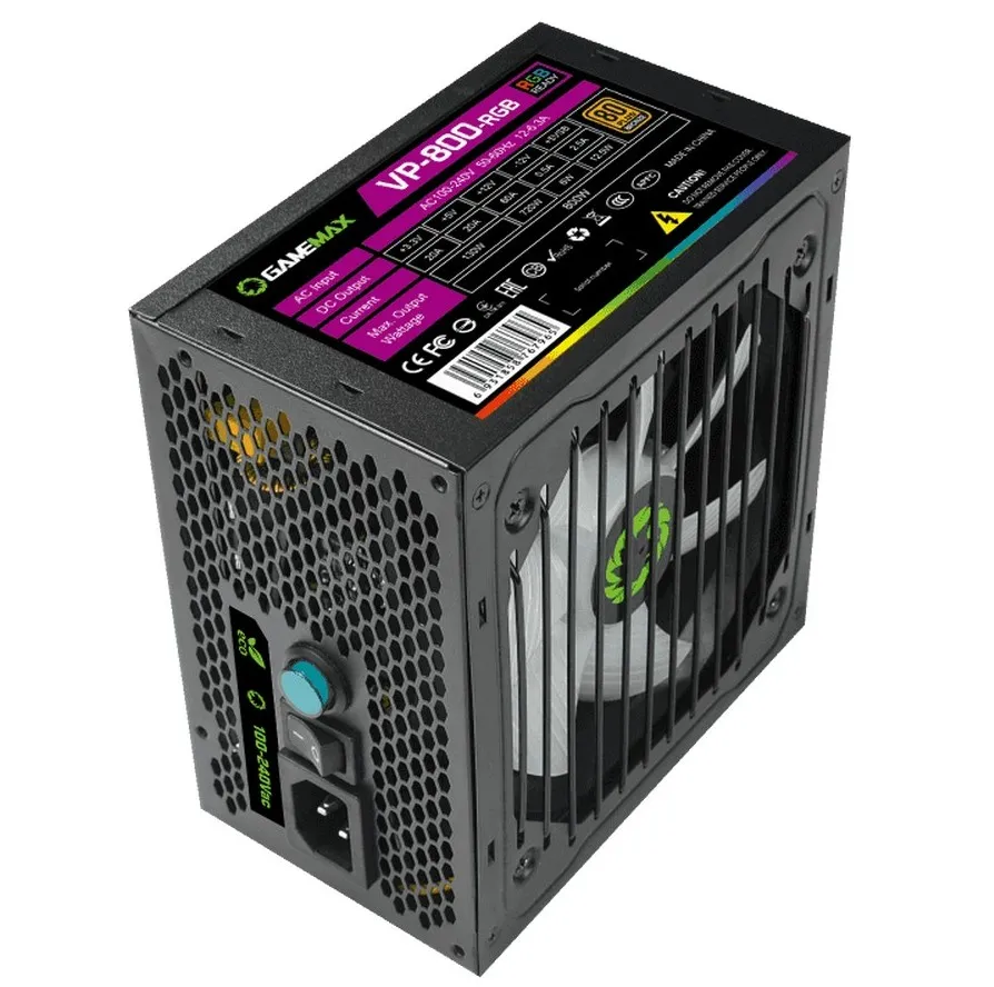 Sursă Alimentare PC Gamemax VP-800-RGB, 800W, ATX, Nemodular