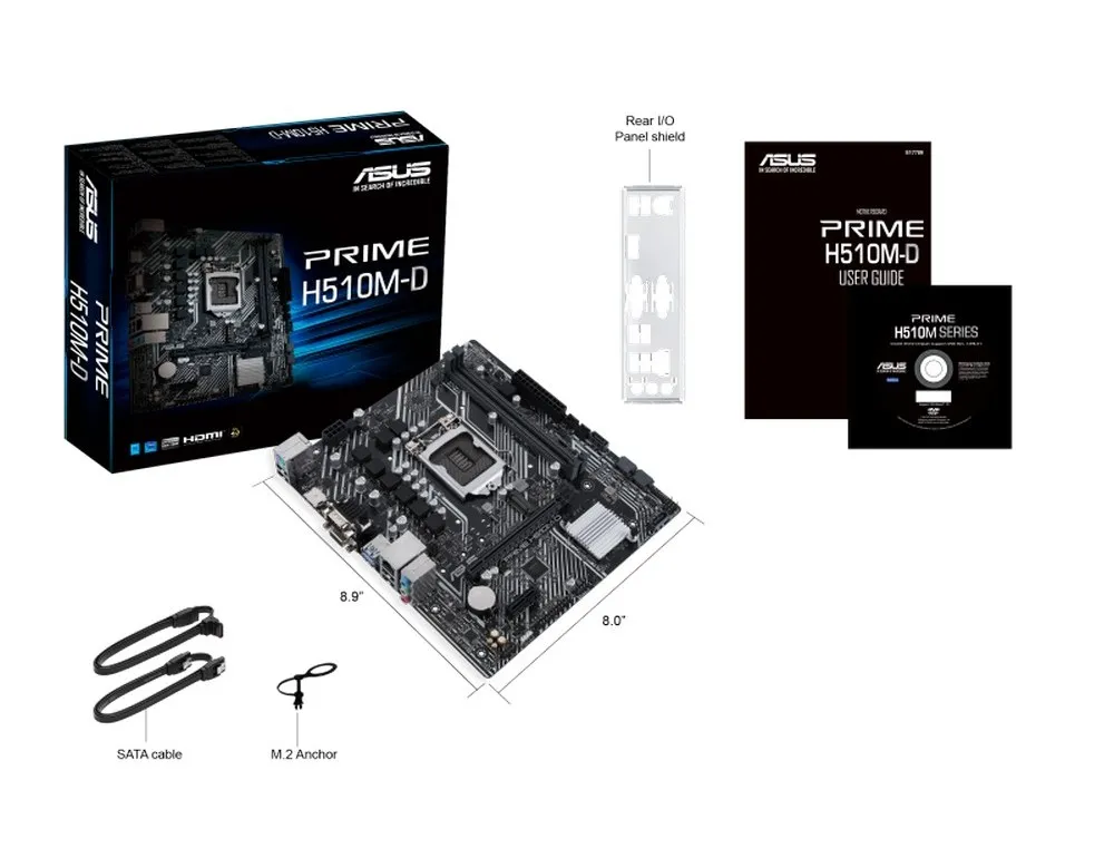 Материнская плата ASUS PRIME H510M-D, LGA1200, Intel H510, Micro-ATX