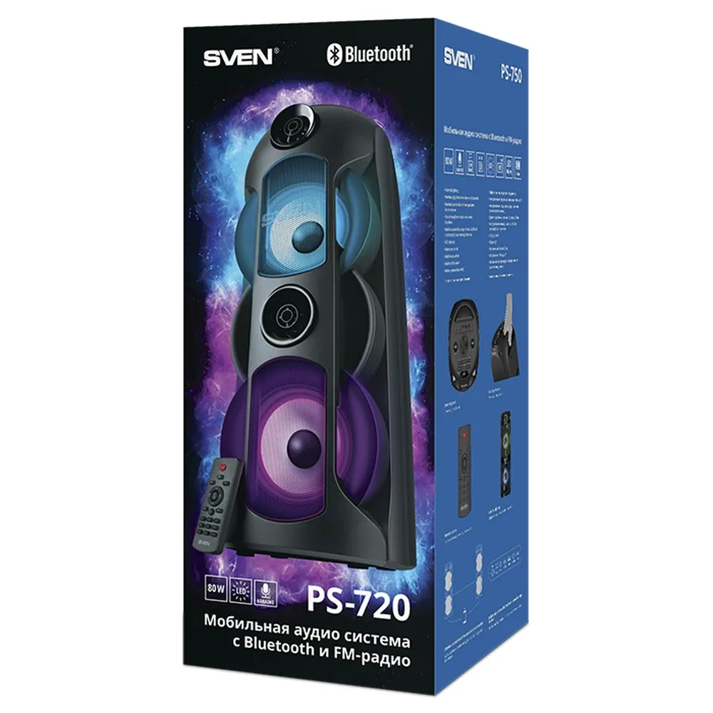 Boxă portabilă SVEN PS-750, Negru