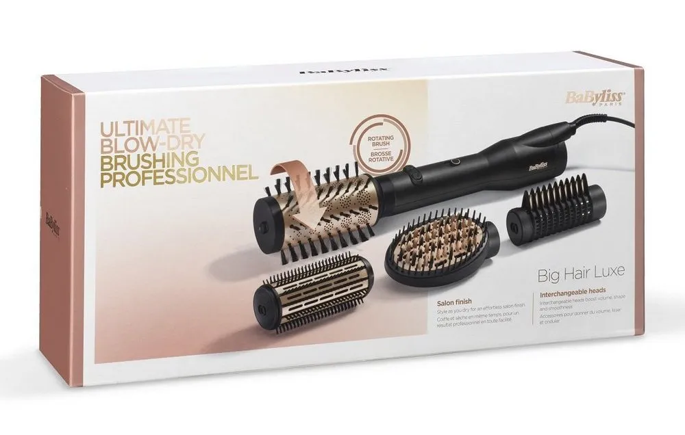 Uscător de păr-perie BaByliss Big Hair Luxe AS970E, 650 W, Negru | Auriu