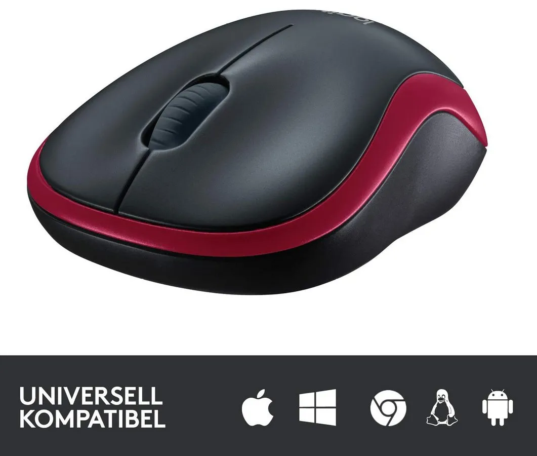 Беcпроводная мышь Logitech M185, Красный