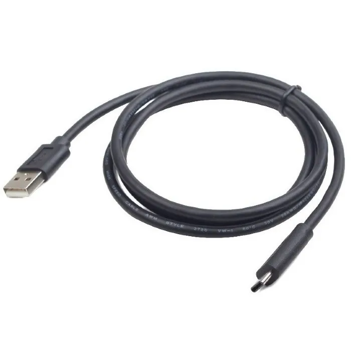Кабель для зарядки и синхронизации Cablexpert CCP-USB2-AMCM-1M, USB Type-A/USB Type-C, 1м, Чёрный