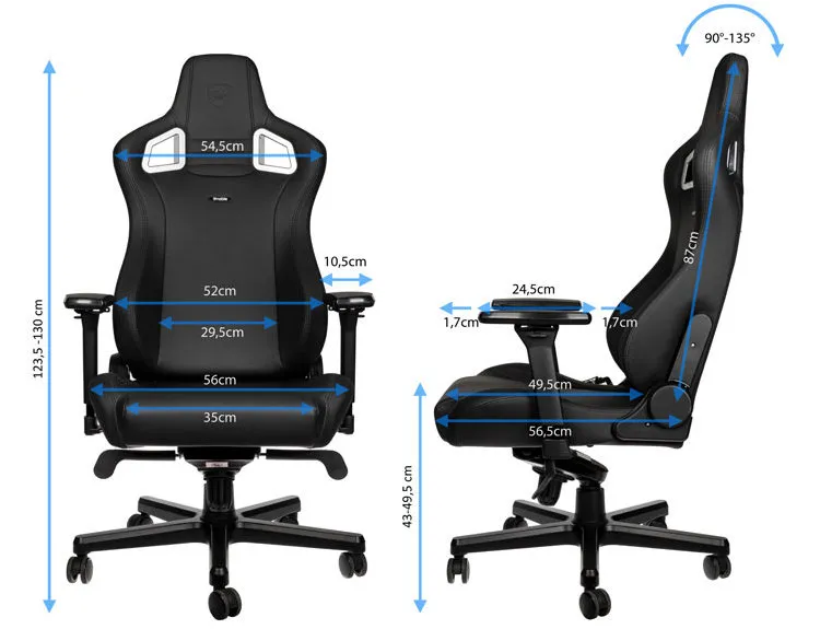 Scaun Gaming Noblechairs Epic, Vinil, Negru