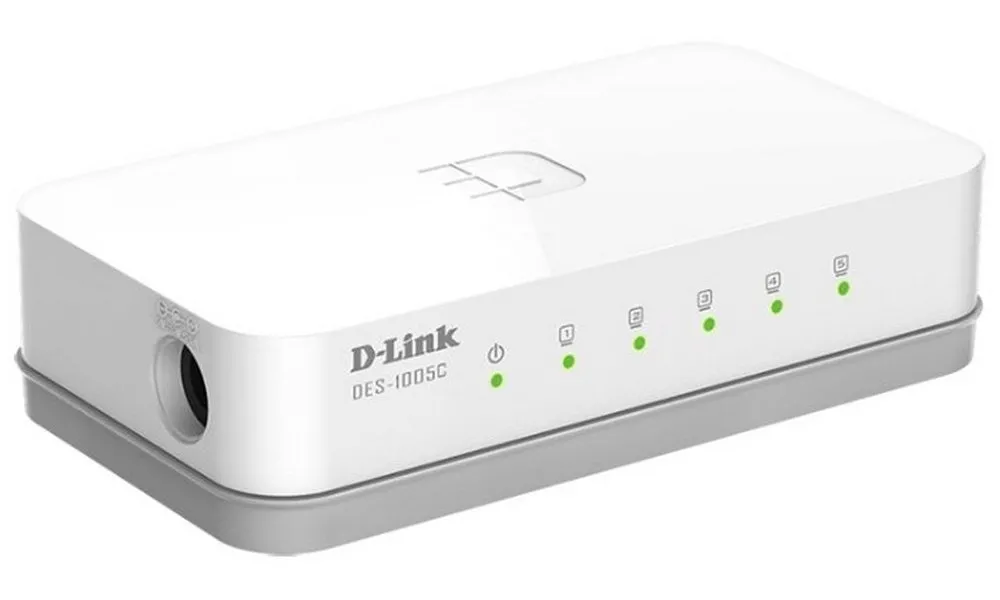 Сетевой коммутатор D-Link DES-1005C, 5x 10/100 Мбит/с