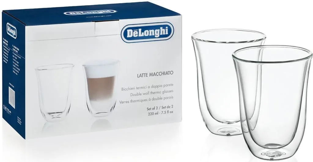 Стаканы для капучино De'Longhi 220ml 2pcs, Прозрачный