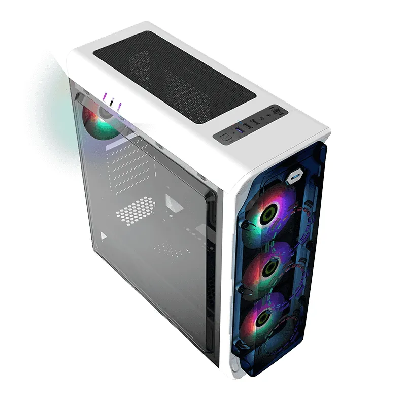 Carcasă PC Gamemax StarLight FRGB, Midi-Tower, ATX, Alb