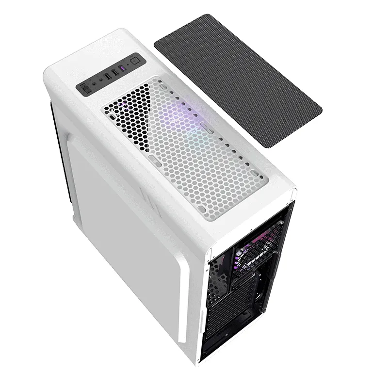 Carcasă PC Gamemax StarLight FRGB, Midi-Tower, ATX, Alb