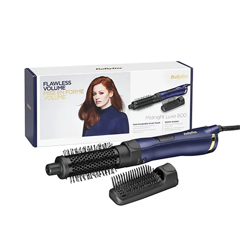Фен-щётка BaByliss Midnight Luxe AS84PE, 800 Вт, Синий