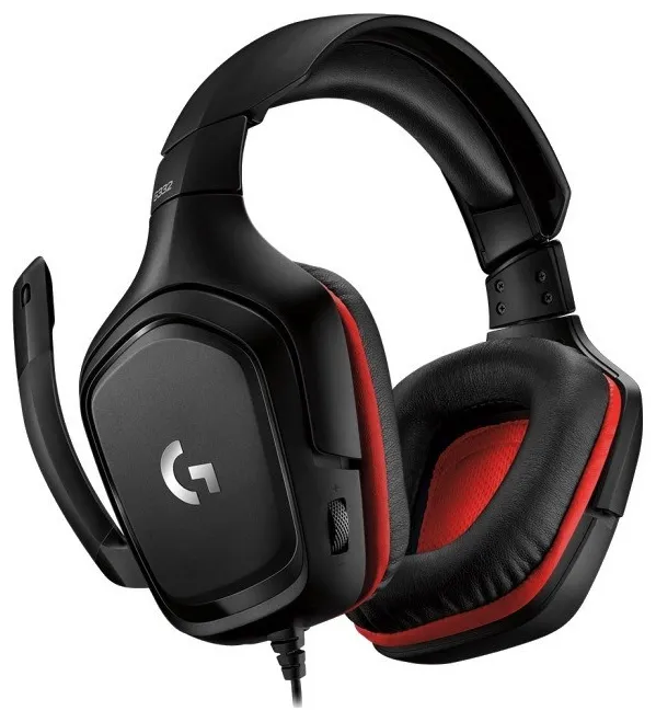 Căști gaming Logitech G332, Cu fir, Negru/Roșu