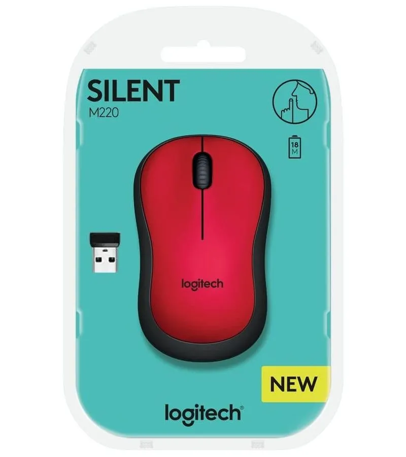 Беcпроводная мышь Logitech M220, Красный