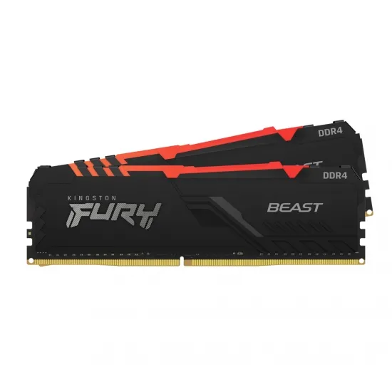 Оперативная память Kingston FURY Beast RGB, DDR4 SDRAM, 3000 MГц, 16Гб, KF430C15BBAK2/16
