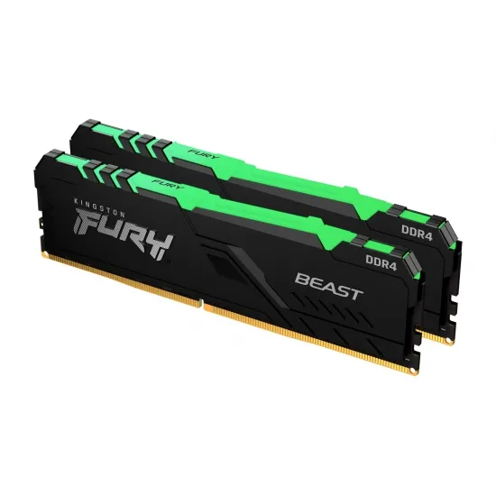 Оперативная память Kingston FURY Beast RGB, DDR4 SDRAM, 3000 MГц, 16Гб, KF430C15BBAK2/16