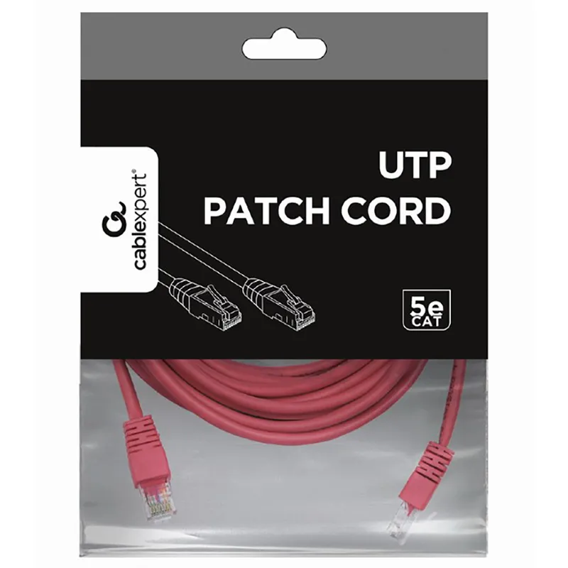 Patch cord Cablexpert PP12-5M/RO, CAT5e UTP, 5m, 