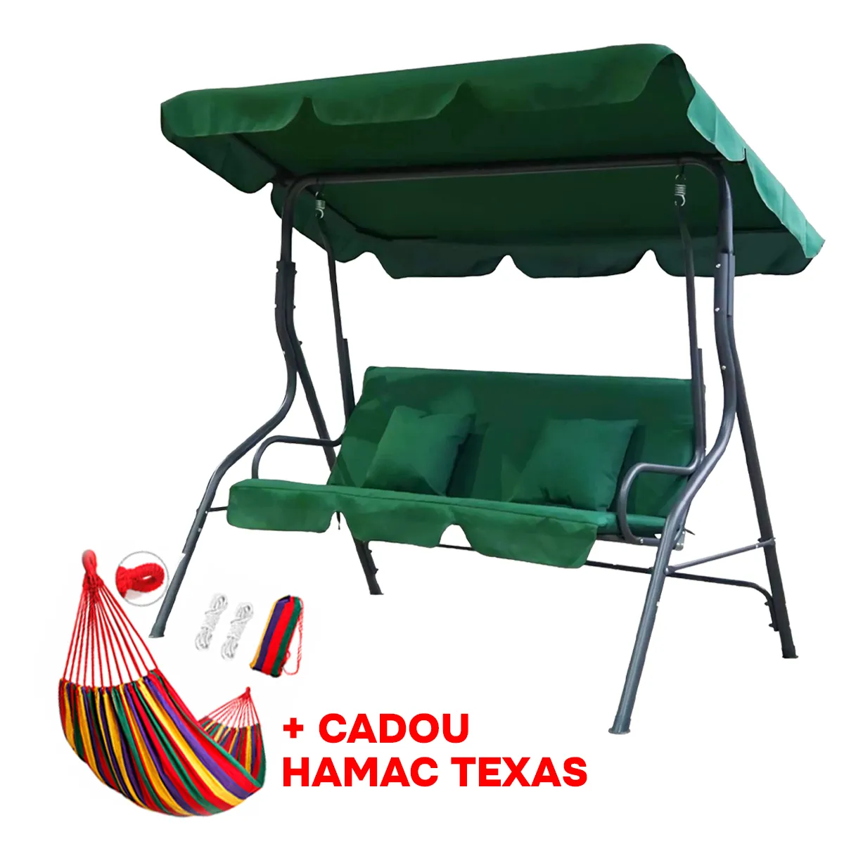 Balansoar RODOS (verde) + Hamac TEXAS Cadou