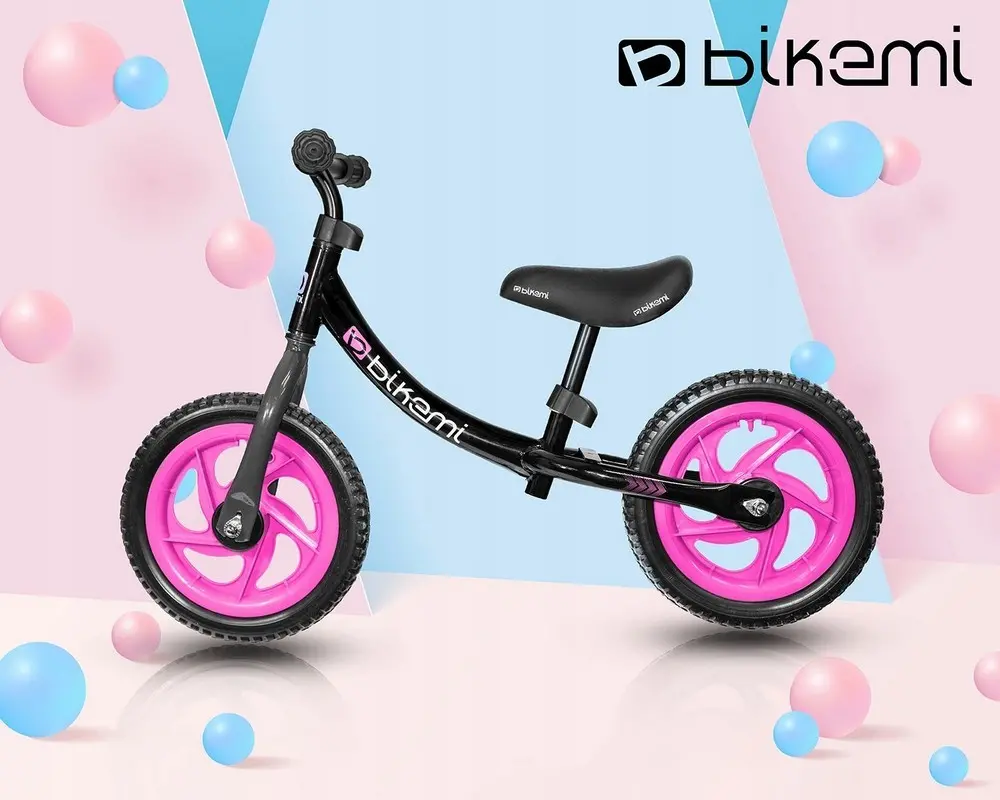 Bicicleta fara pedale| pentru copii JUMI (roz/negru)