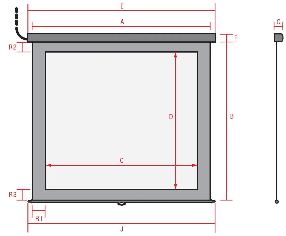 Electrical Screen 4:3 Reflecta CrystalLine Motor with RC, 350x295cm/340x255 view area, BB, 1.0 gain