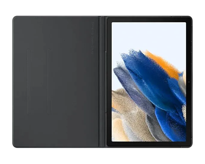 Husă pentru tabletă Samsung Tab A8 Book Cover, 10,5", Poliuretan, Gri închis