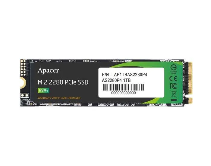 Накопитель SSD Apacer AS2280P4U, 1024Гб, AP1TBAS2280P4U-1