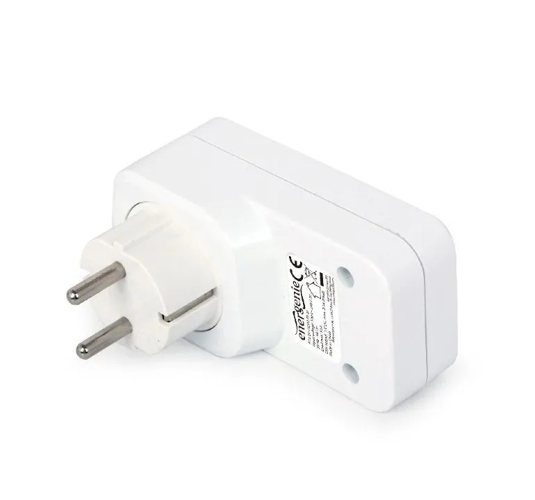  Universal USB charger, Out:CEE 7/4, 2 USB * 5V / 2.1A, In: Schuko CEE 7/4, White, EG-ACU2-01-W