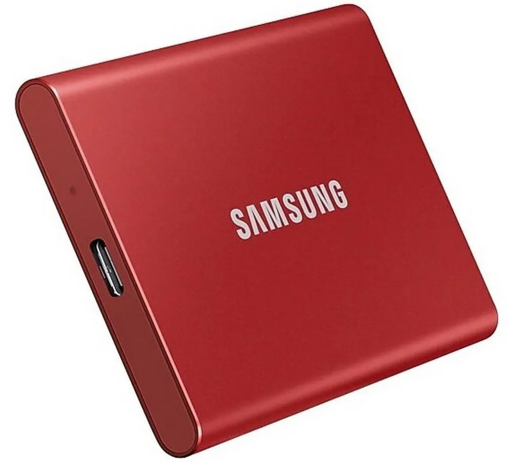 Внешний портативный SSD-накопитель Samsung Portable SSD T7, 500 GB, Красный (MU-PC500R/WW)