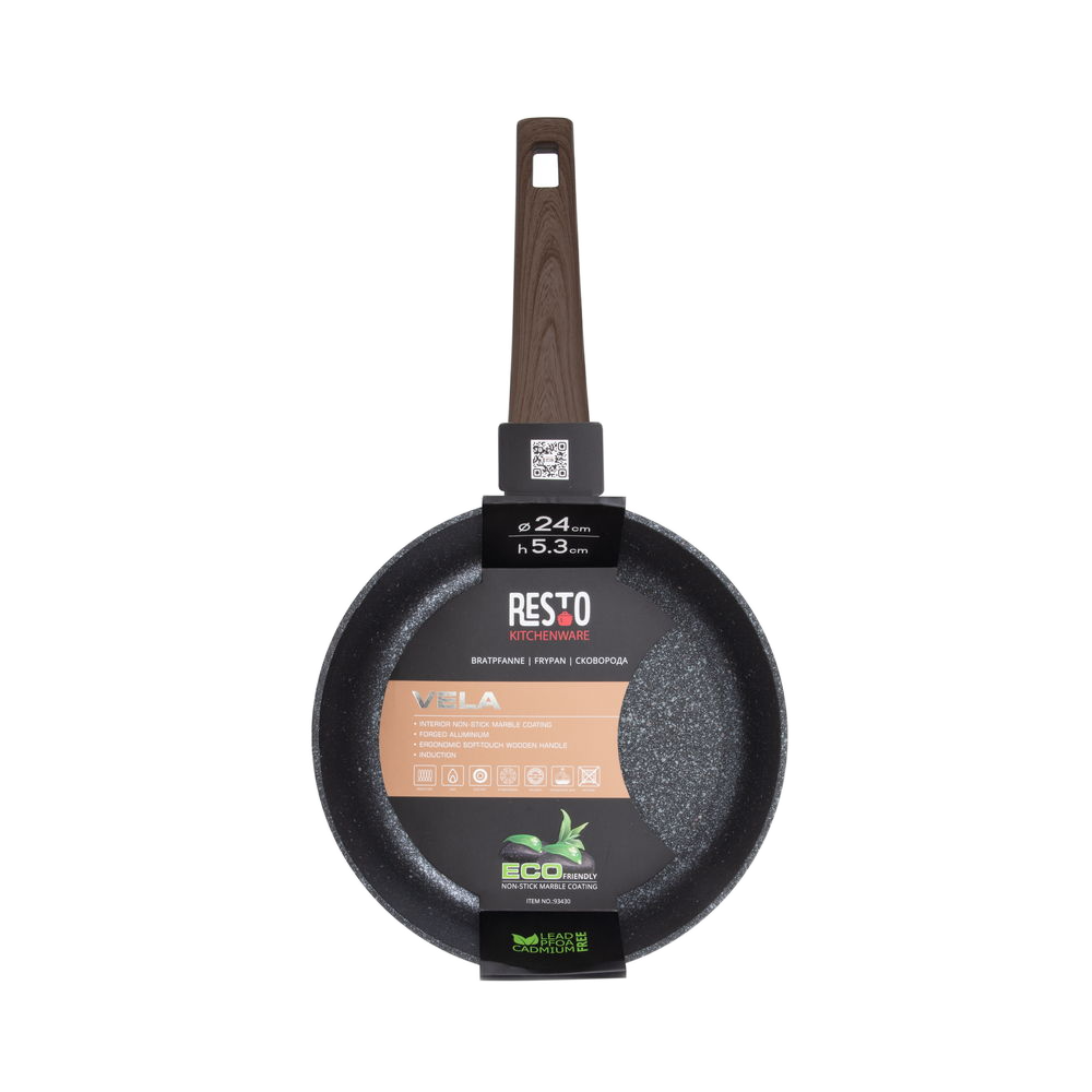 Сковорода RESTO 93430, 24см, Коричневый