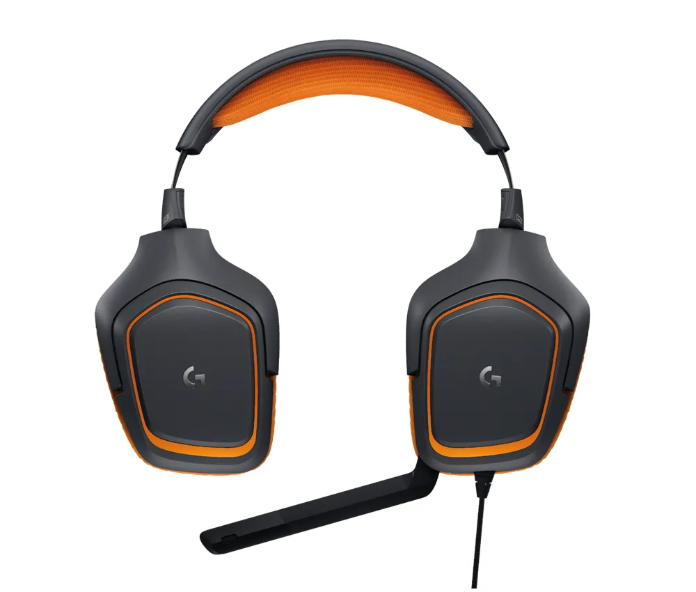 Căști gaming Logitech G231, Cu fir, Gri/Portocaliu