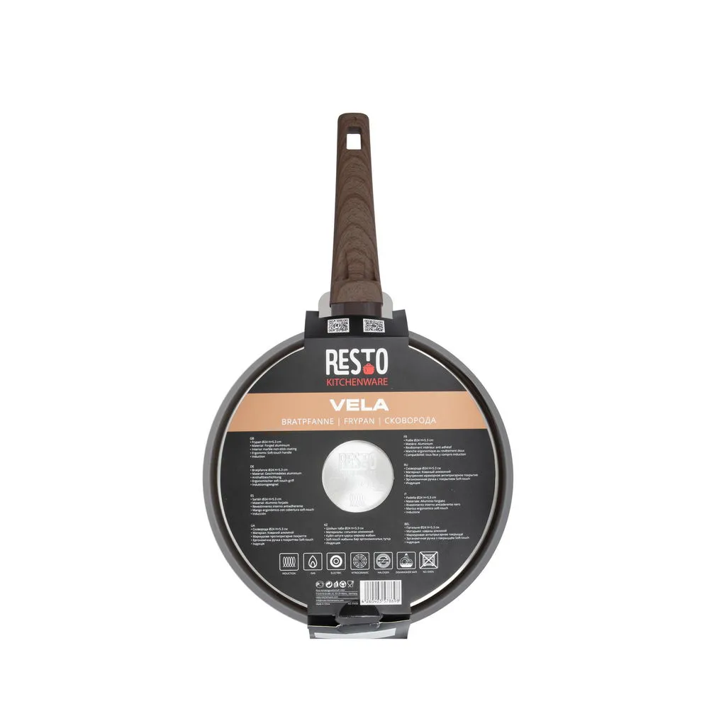 Сковорода RESTO 93430, 24см, Коричневый