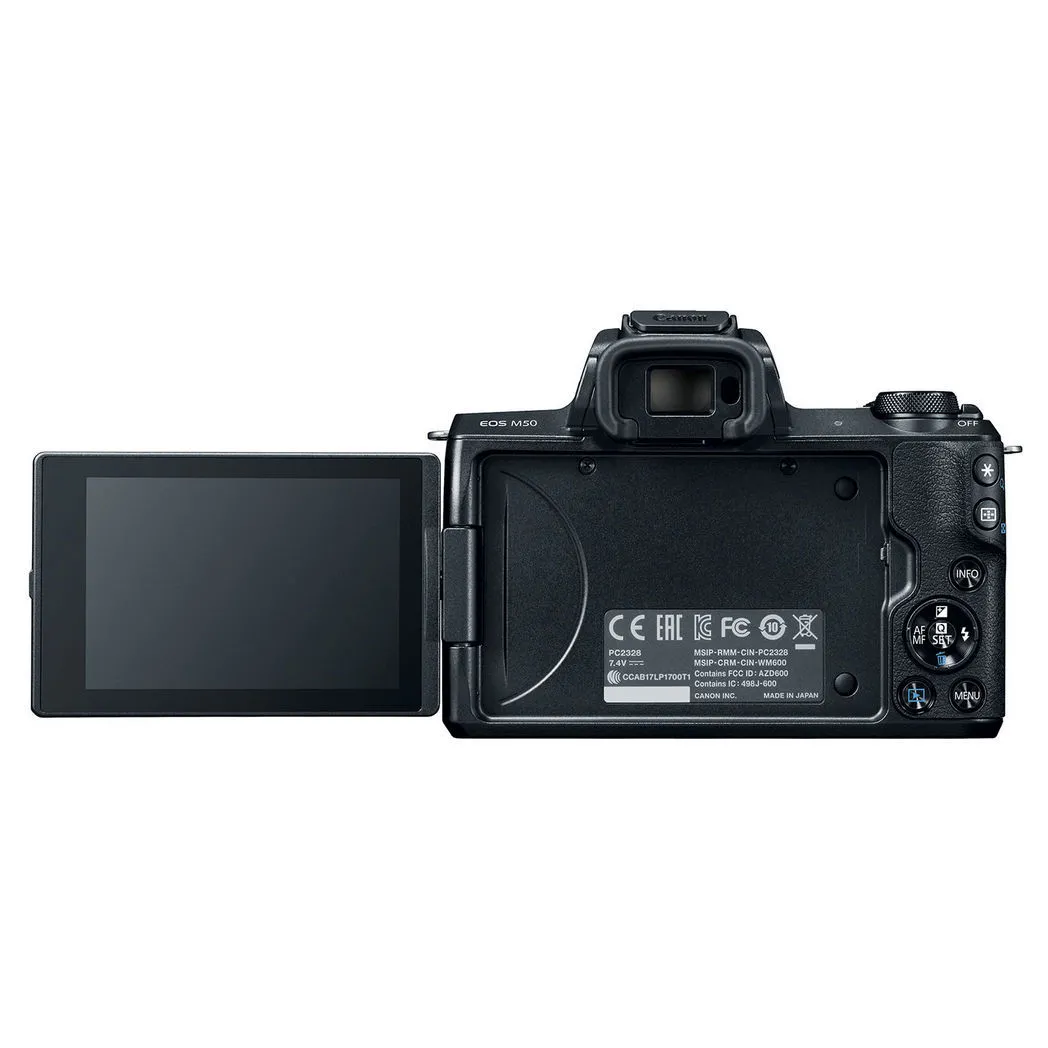 Aparat Foto Mirrorless Canon EOS M50 + EF-M 15-45 IS, Negru