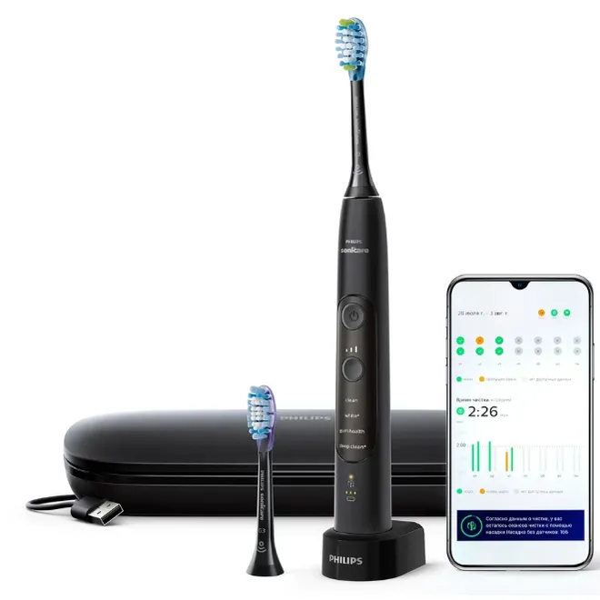 Periuța de dinți electrică sonică PHILIPS Sonicare ProtectiveClean 4500 HX6830/44, Black