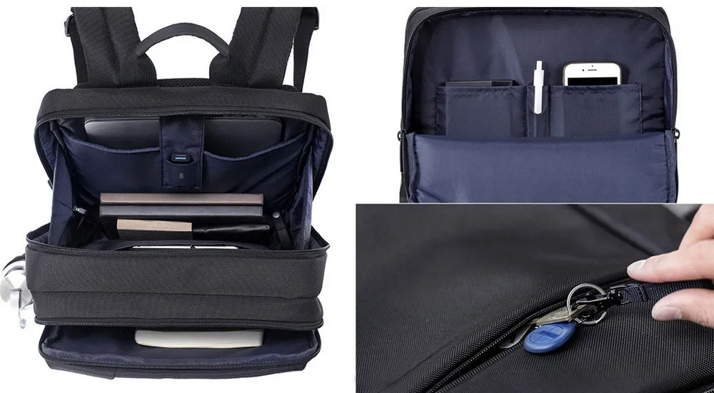Rucsac pentru Laptop Xiaomi Mi Classic Business, 15.6", Poliester, Negru