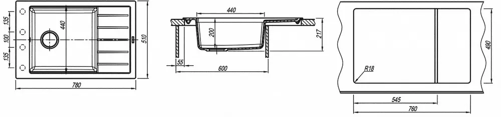 Lipsi 780 P chiuveta Florentina (Jasmin)