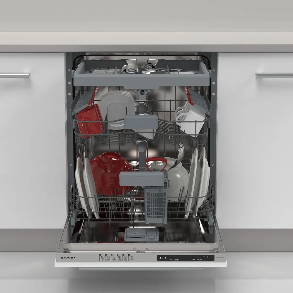 Mașină de spălat vase Sharp QWNI1EI45EXEU, Alb