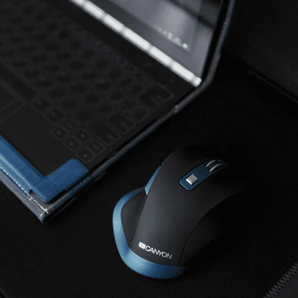 Беcпроводная мышь Canyon MW-14, Черный/Синий