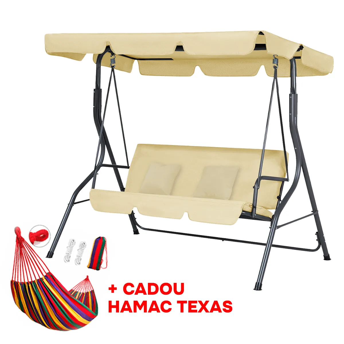 Balansoar RODOS (bej) + Hamac TEXAS Cadou